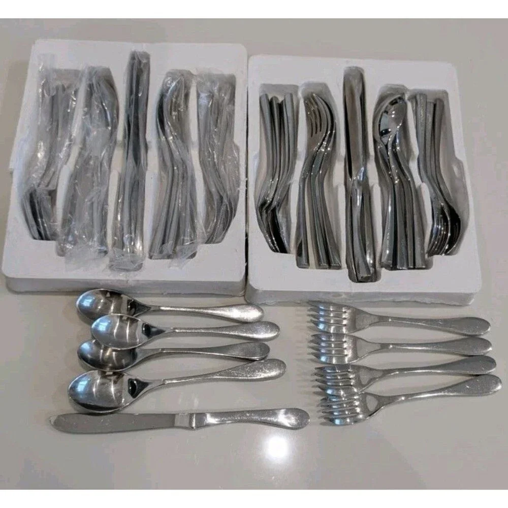 43 Pieces Knork Original & Flatware Stainless Silverware
